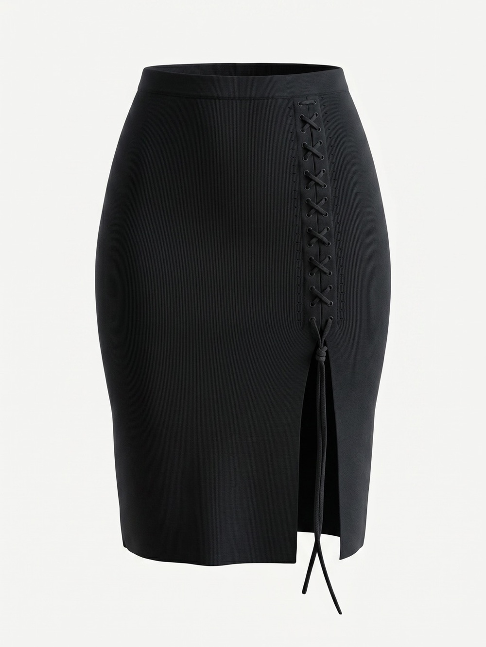 Alexander Wang Black Lace-Up Tie Side Bandage Skirt - Size S